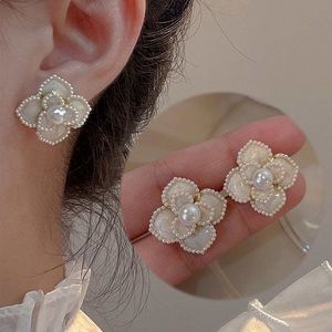Camellia Flower Earrings For Women Small Fresh Design‎